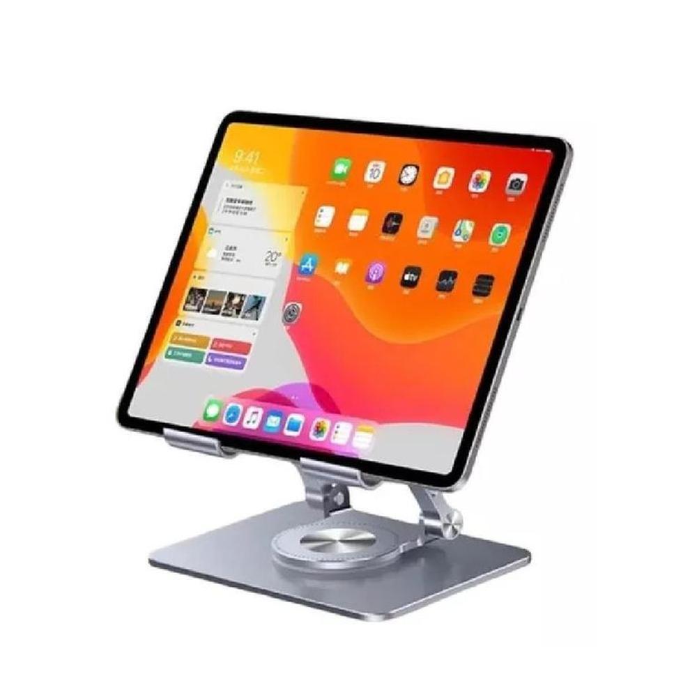 Soporte Giratorio Para Tablet 13 Metal Plomo Base Plegable
