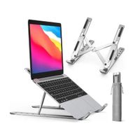 Soporte Aluminio Plegable Laptop Graduable Multiuso Carpeta Plateado