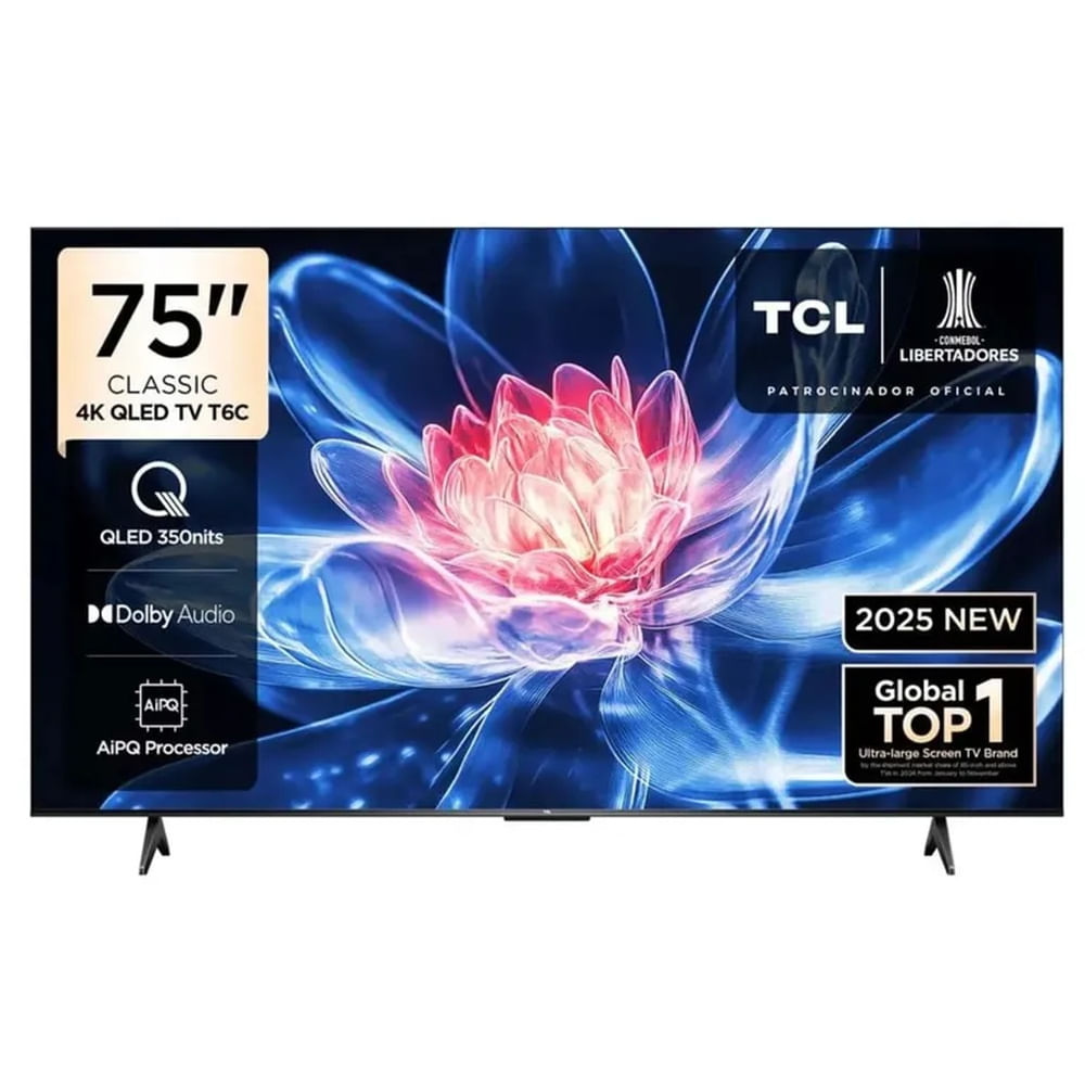 TELEVISOR TCL QLED 75 pulgadas 75T6C 4K Google TV 2025