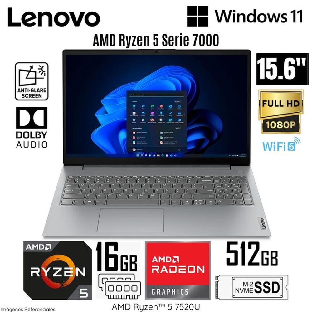 Laptop Lenovo V15 G4 AMN AMD Ryzen 5-7520U 16GB RAM 512GB SSD 15.6  FHD - 82YU00XYLM