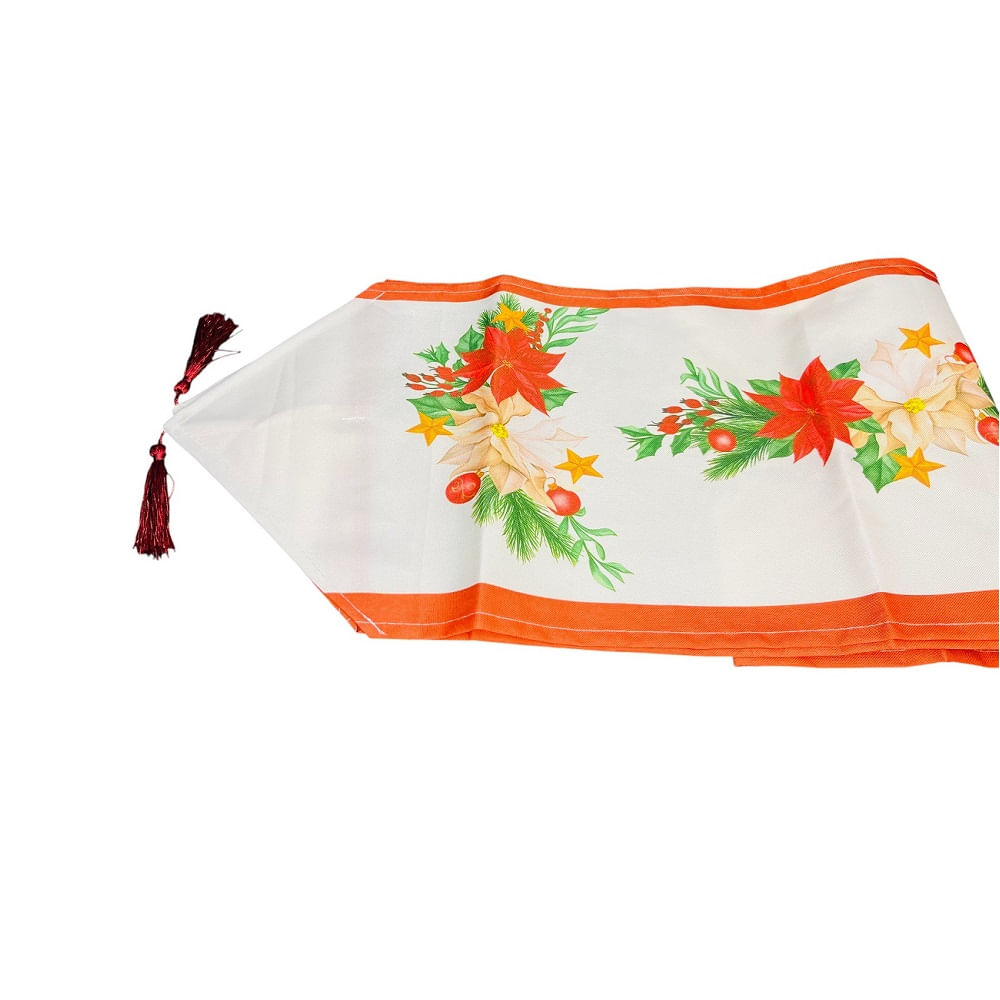 Caminos de Mesa Navidenos Lino Grueso 155cm x 32cm Blanco