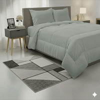 Edredón algodón Verde 220 HILOS con Funda Sham Queen Free Home Premium