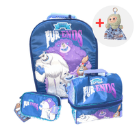 SET MOCHILA ESCOLAR PACK PIE PEQUEÑO CON LABUBU