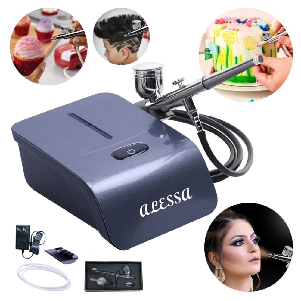 Aerografo Profesional Multiuso Gris Alta potencia