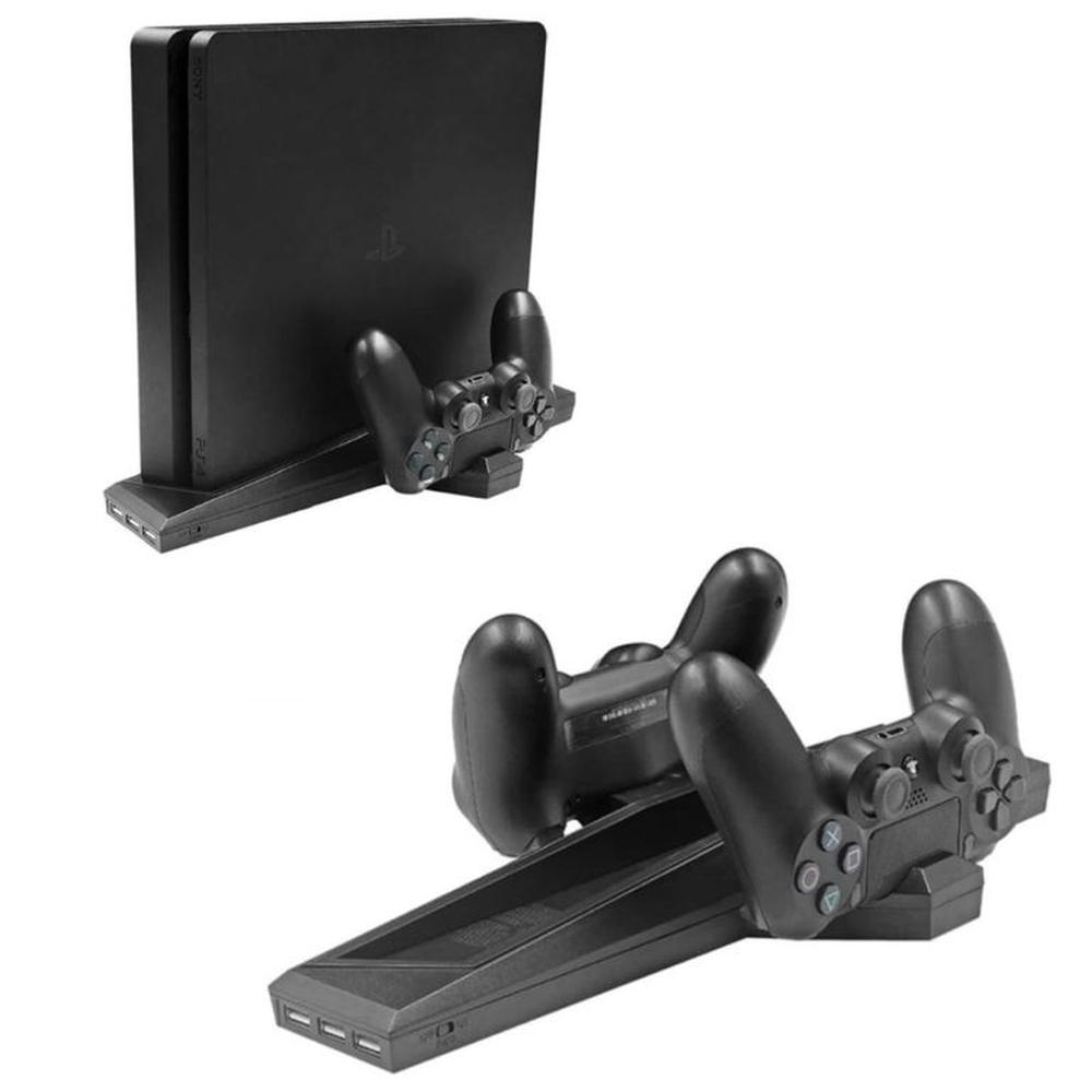 Base para Ps4 7 en 1 Cooler Cargador Hub FAT SLIM.