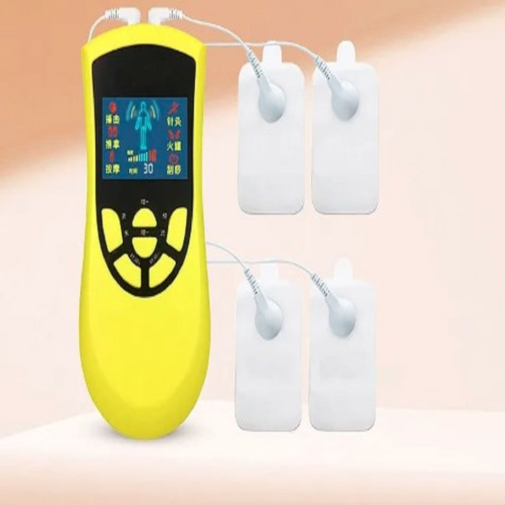 Masajeador Eléctrico con parches Tens Electrodos-amarillo
