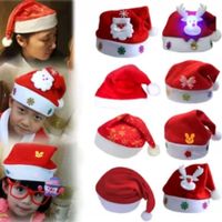 Pack 6 Gorro De Navidad Con Luces 26x34cm