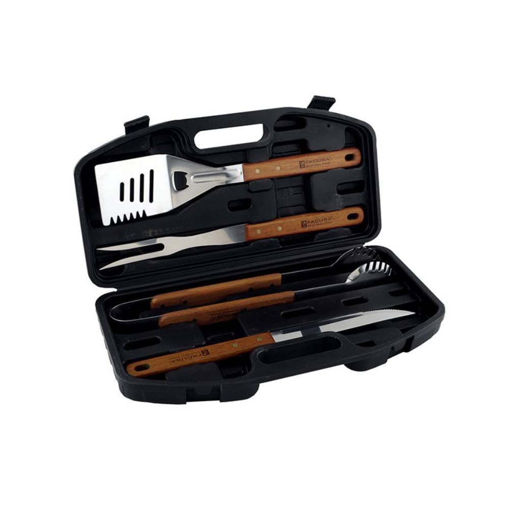 SET DE UTENSILIOS X 04 BBQ CON MALETIN PLAST