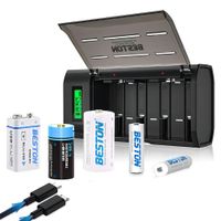 Cargador de Pilas Baterías Recargables AA AAA C D 9V Pantalla LCD