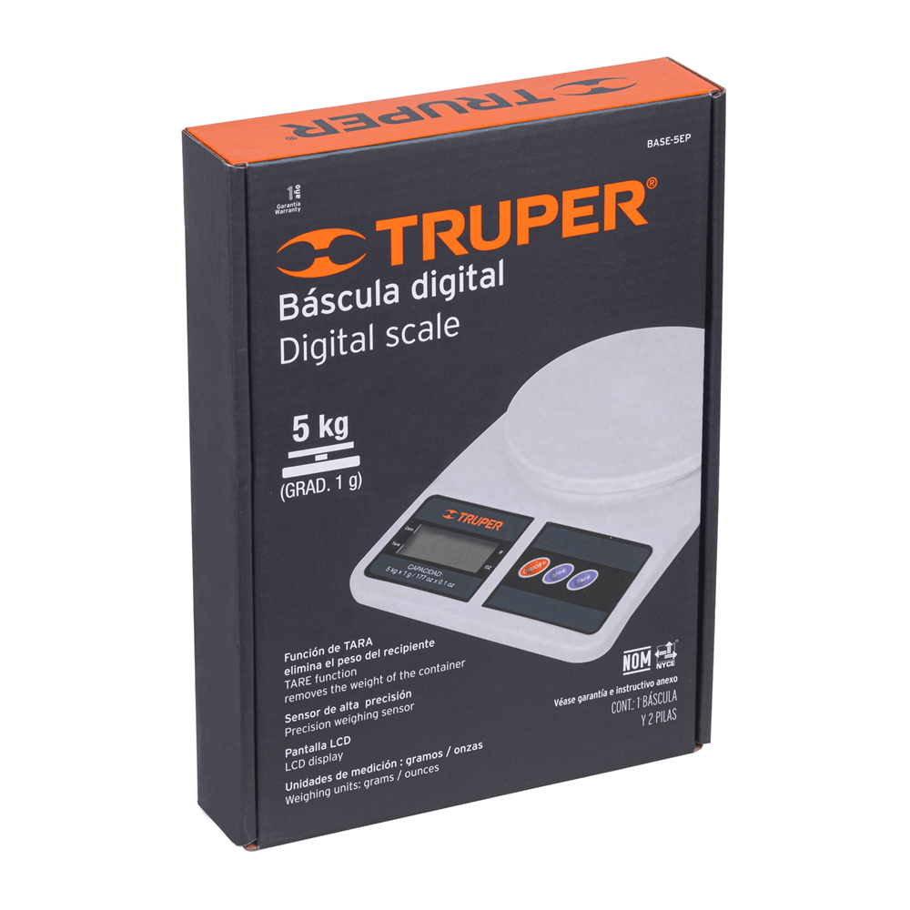 Balanza Digital Truper para Cocina 5kg BASE-5EP Balanza Digital Truper para Cocina Repostería 5kg BASE-5EP Balanza Digital Truper para Cocina 5kg BASE-5EP Balanza Digital Truper para Cocina Repostería 5kg BASE-5EP