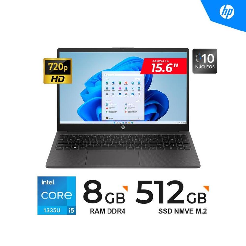 LAPTOP HP 250 G10 15.6 HD CORE I5-1335U 8GB DDR4 512GB SSD FREEDOS