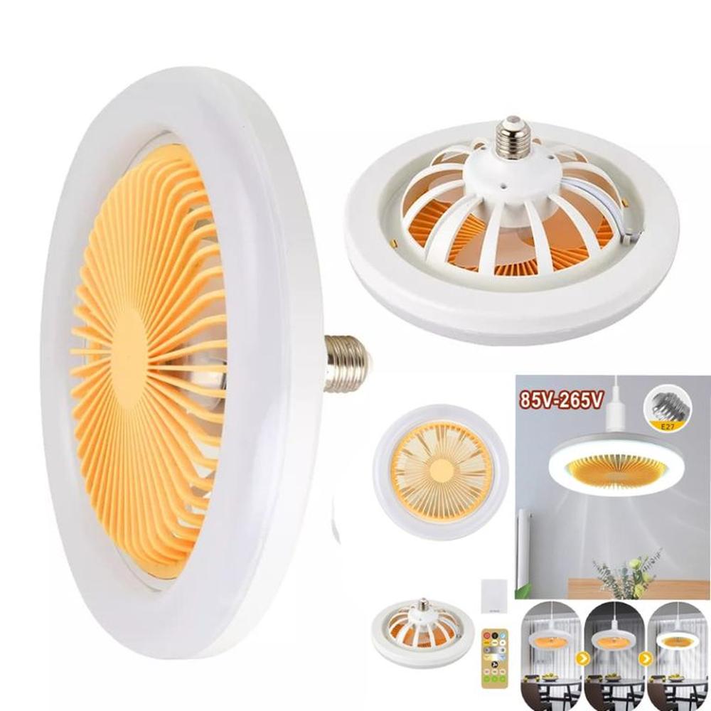 Foco Ventilador 3 Tonos de Luz 3 Velocidades Control Remoto