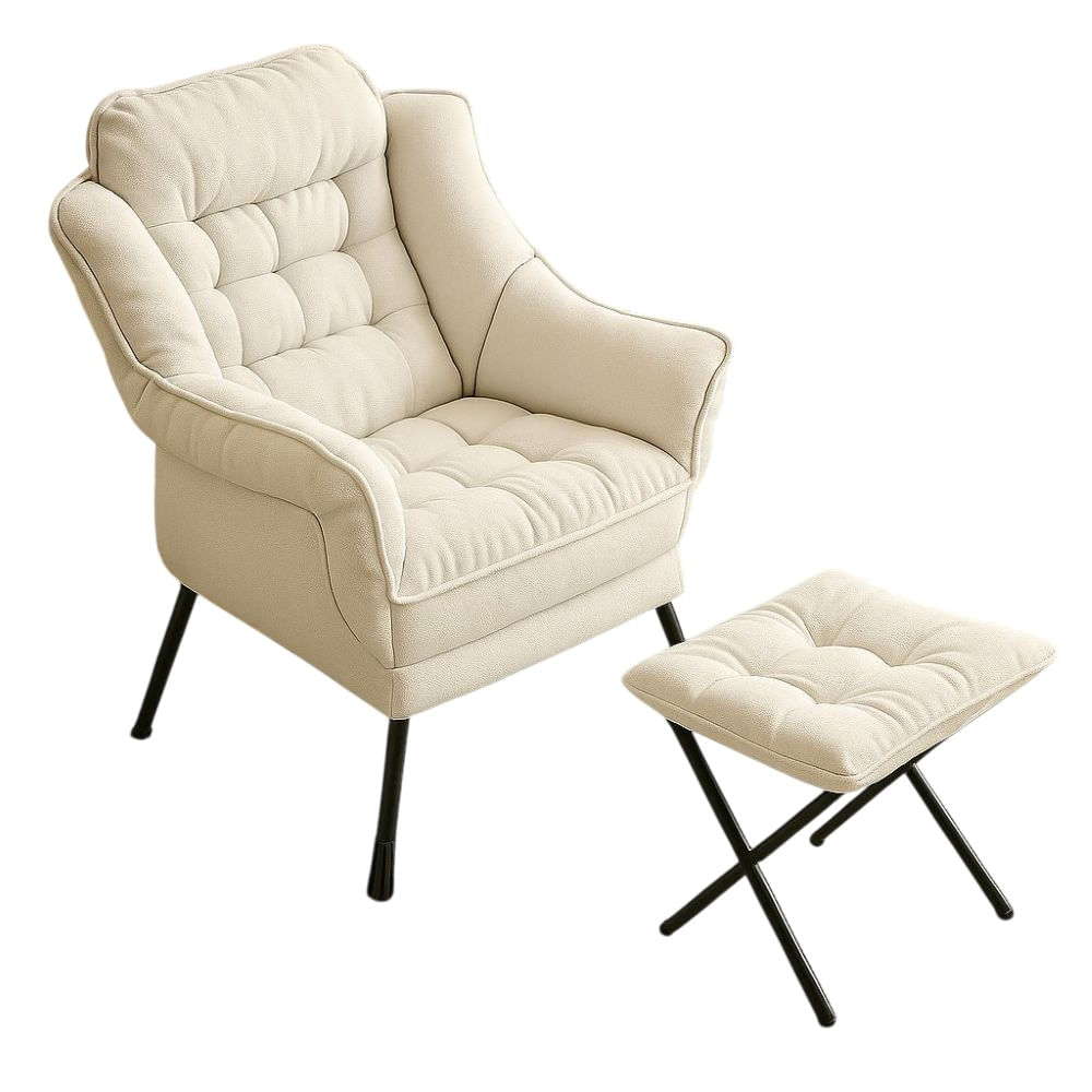 Sillón Contemporáneo con Posa Pie Blanco