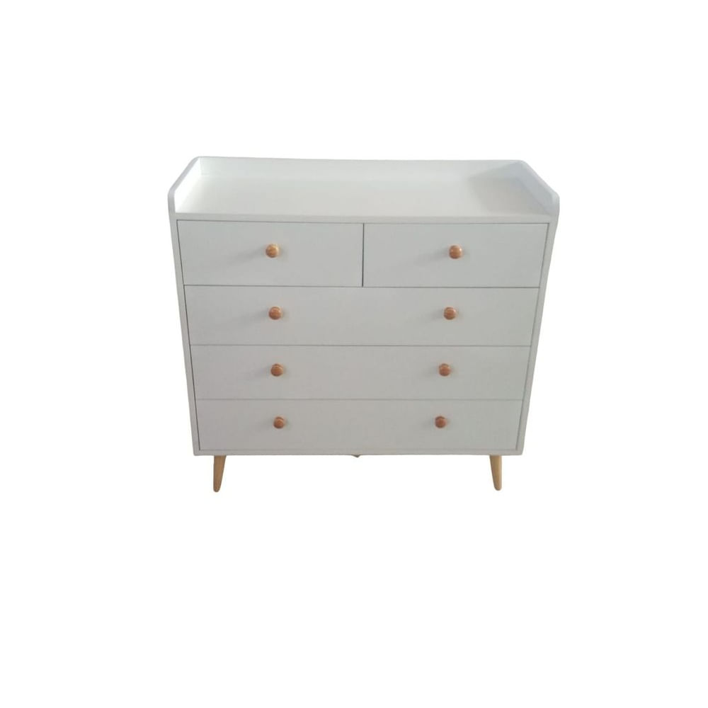 COMODA estilo vintage con borde cambiador color blanco