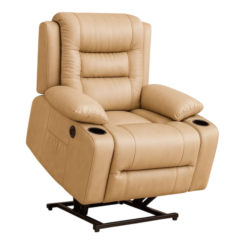 Sillon Reclinable Parate Masajeador Beige