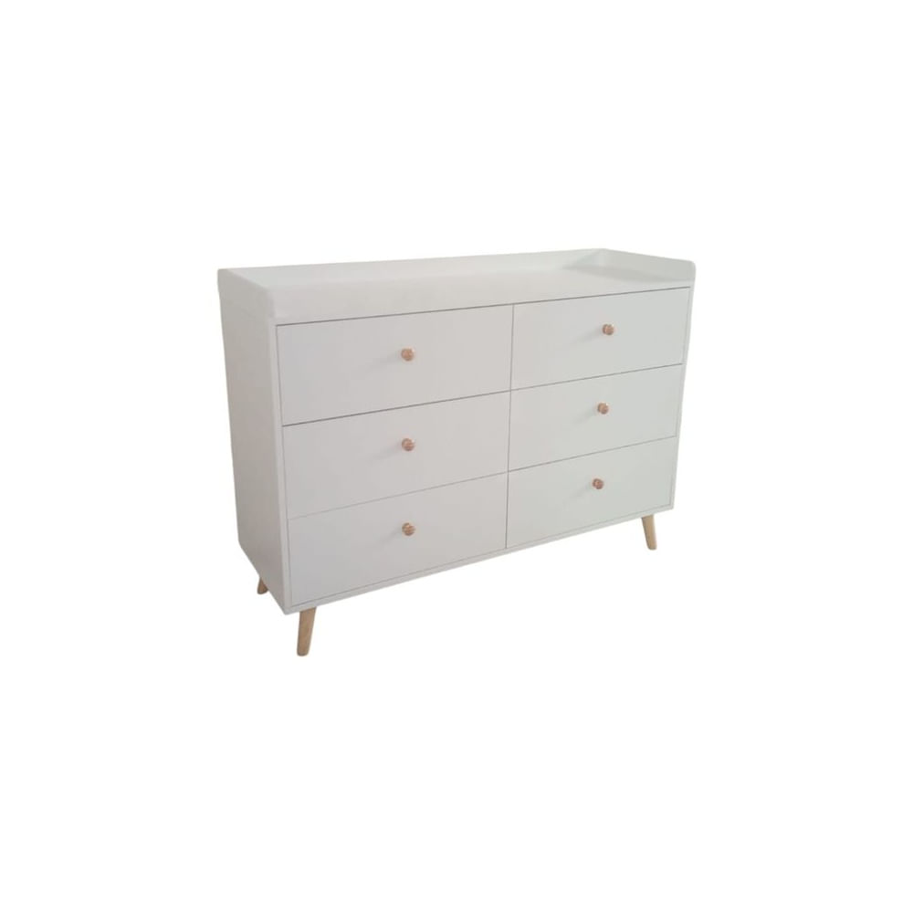 Comoda Bebe Estilo Vintage -Blanco 6 Gavetas