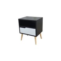 Mesa de Noche Moderna en Melamina  Estilo Vintage