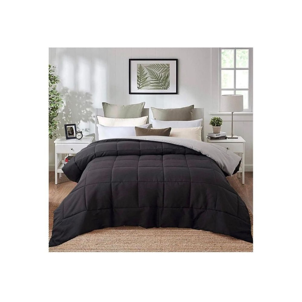 Edredón Bicolor NegroGris QUEEN