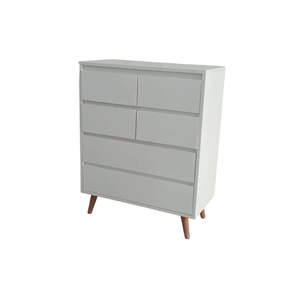 Mini Cómoda Blanca de 6 Cajones con Estilo Vintage - Melamina