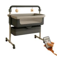 Cuna Mecedora Colecho Eléctrica Smart Anti Reflujo Bluetooth Gris