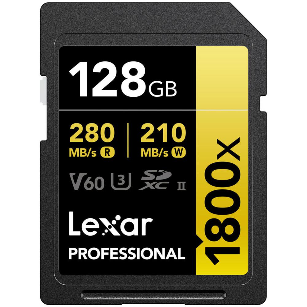 Memoria SDXC U3 V60 Lexar Professional 128GB - W:210MB/s -R:280MB/s 1800x