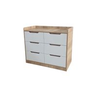 Cómoda Cambiador para Bebé - 6 Cajones Duna y Blanco
