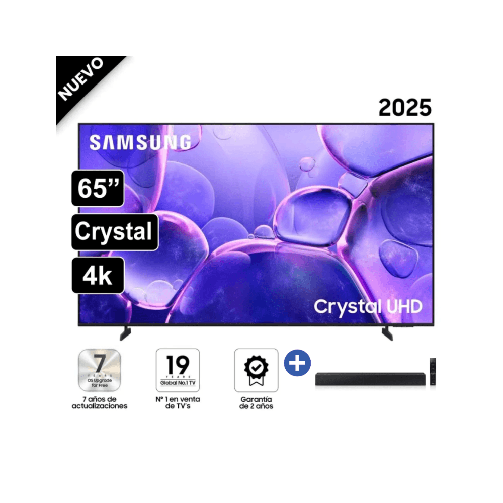 Televisor Samsung Smart TV 65Crystal UHD 4K UN65U8000FGXPE Con Soundbar HW-B400F