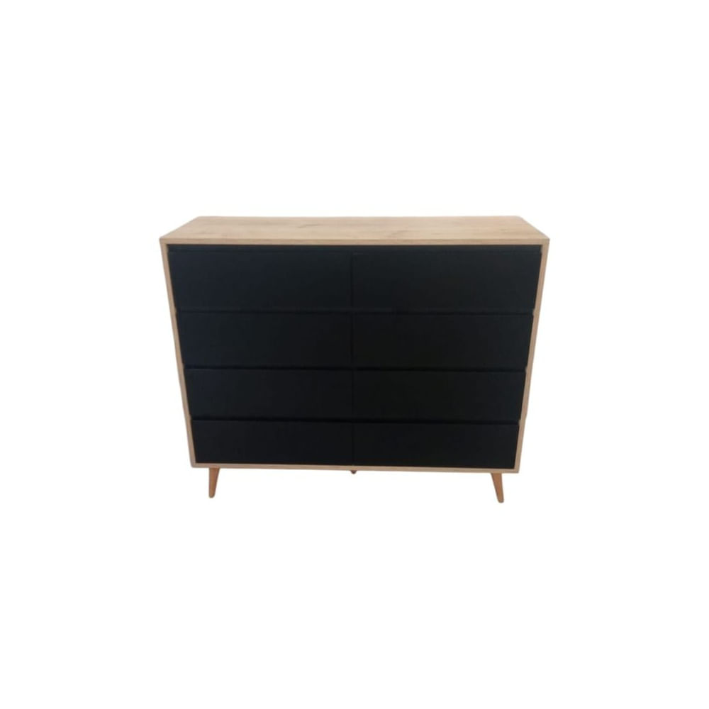 Comoda Duna Frente Negro - 8 Gavetas