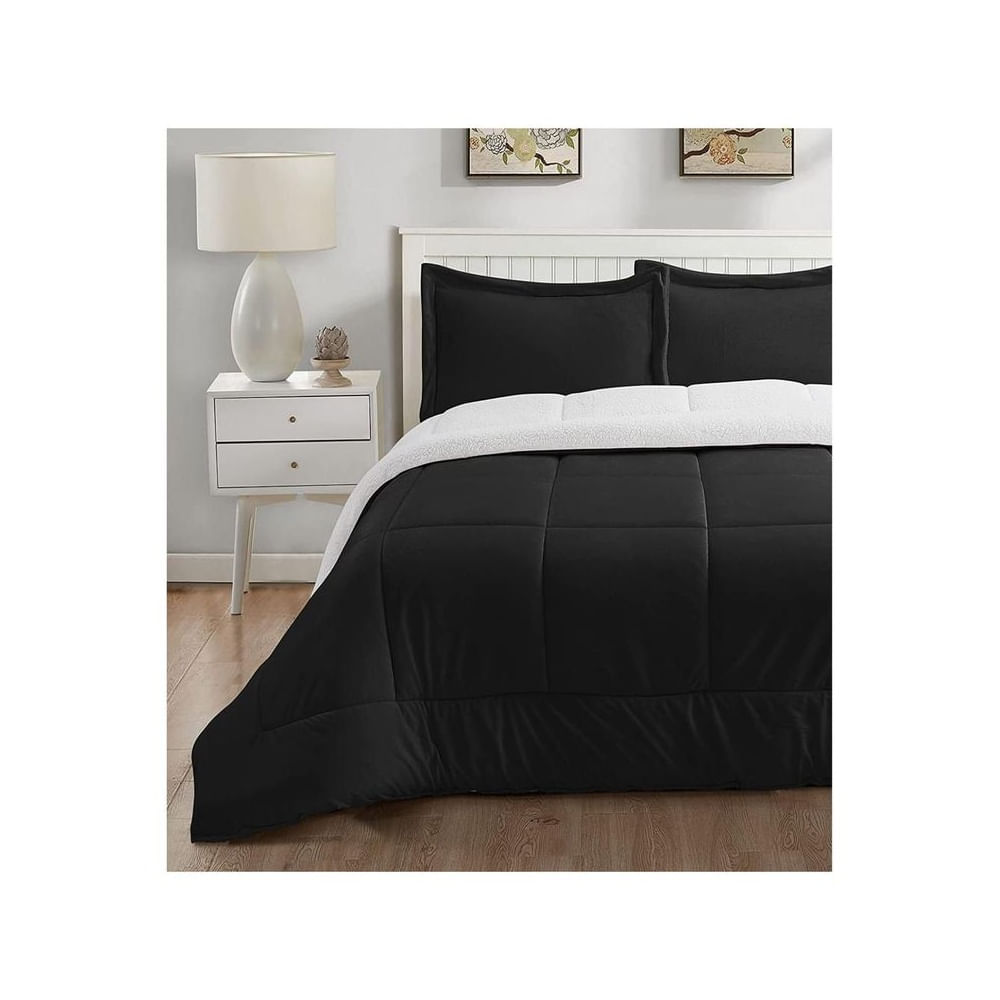 Edredón Sherpa Negro 1.5 PLAZA