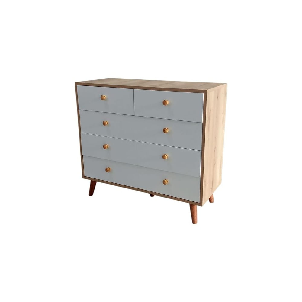 - Cómoda Moderna Color Duna con Cajones Blancos – Melamina 18 mm