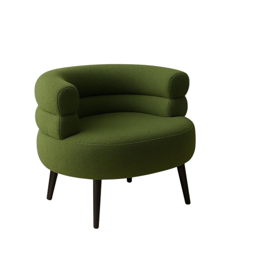 Silla Media Luna Cachemir De Cordero Verde