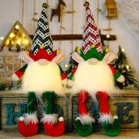 MUÑECOS GNOMOS NAVIDEÑO DECORATIVO CON LUZ GORRO ROJO VERDE PAR+GENÉRICO+SD-82RV