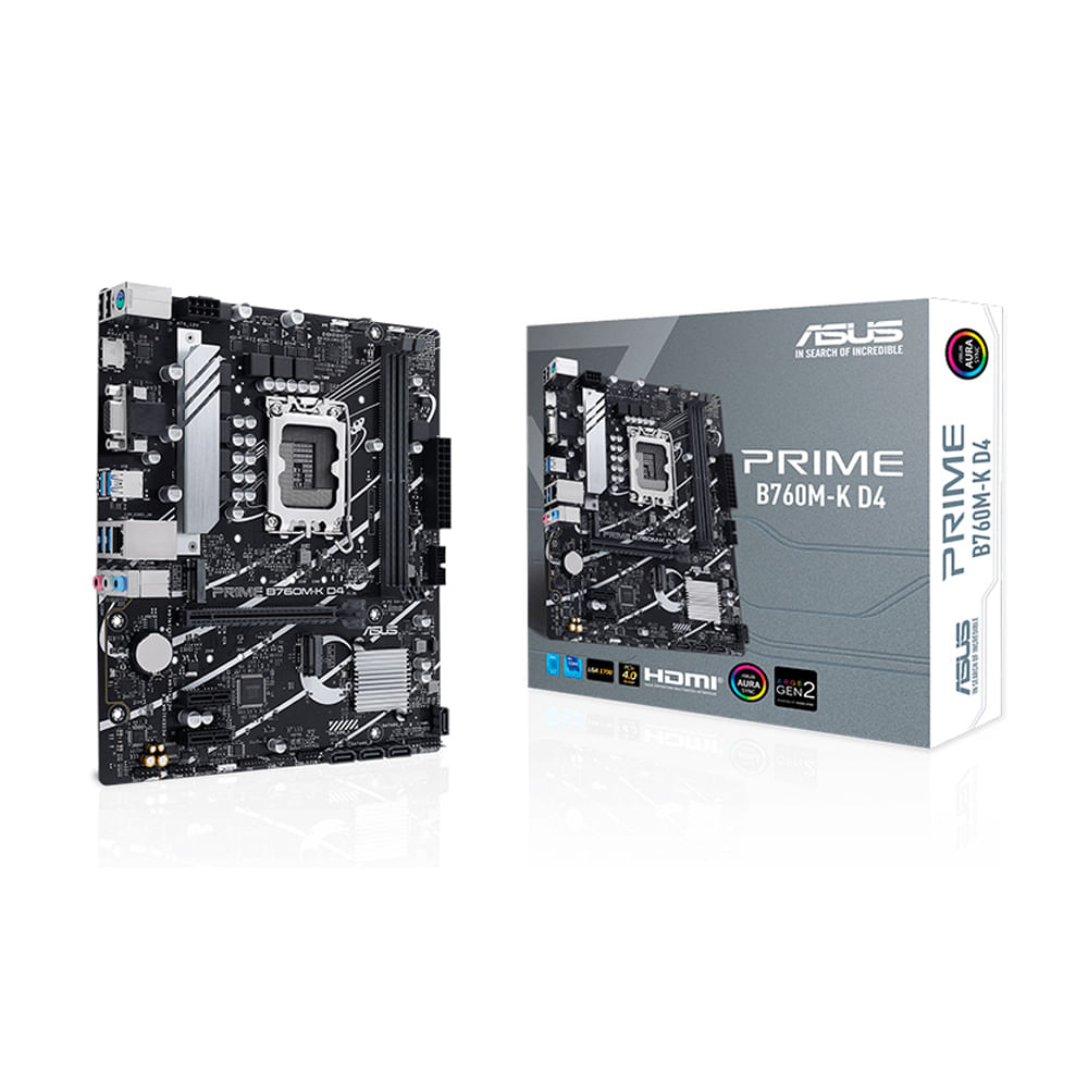 Placa Base ASUS Prime B760M-K D4 Intel B760 LGA1700 Compacta mATX para Potente Rendimiento