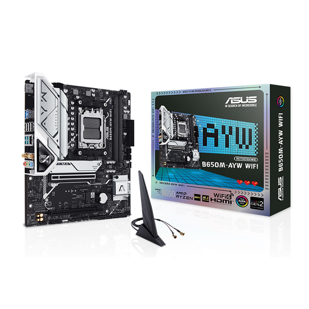 Placa Base MB ASUS B650M-AYW WiFi DDR5 PCIe HDMI USB Compacta y Potente para tu PC Gaming