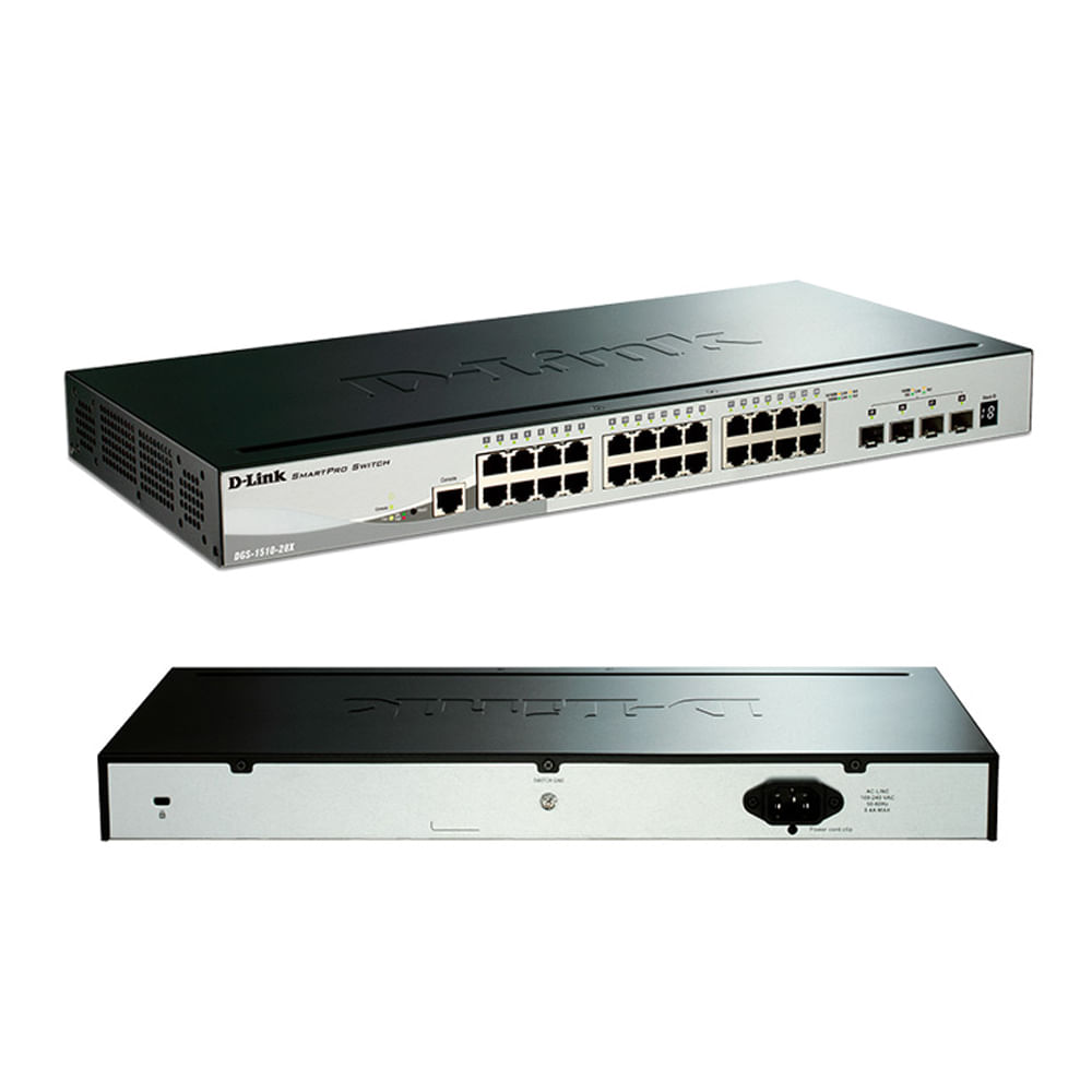 Switch D-Link DGS-1510 24 Puertos RJ-45 GbE y 4 SFP 10GbE Ideal para Redes Empresariales