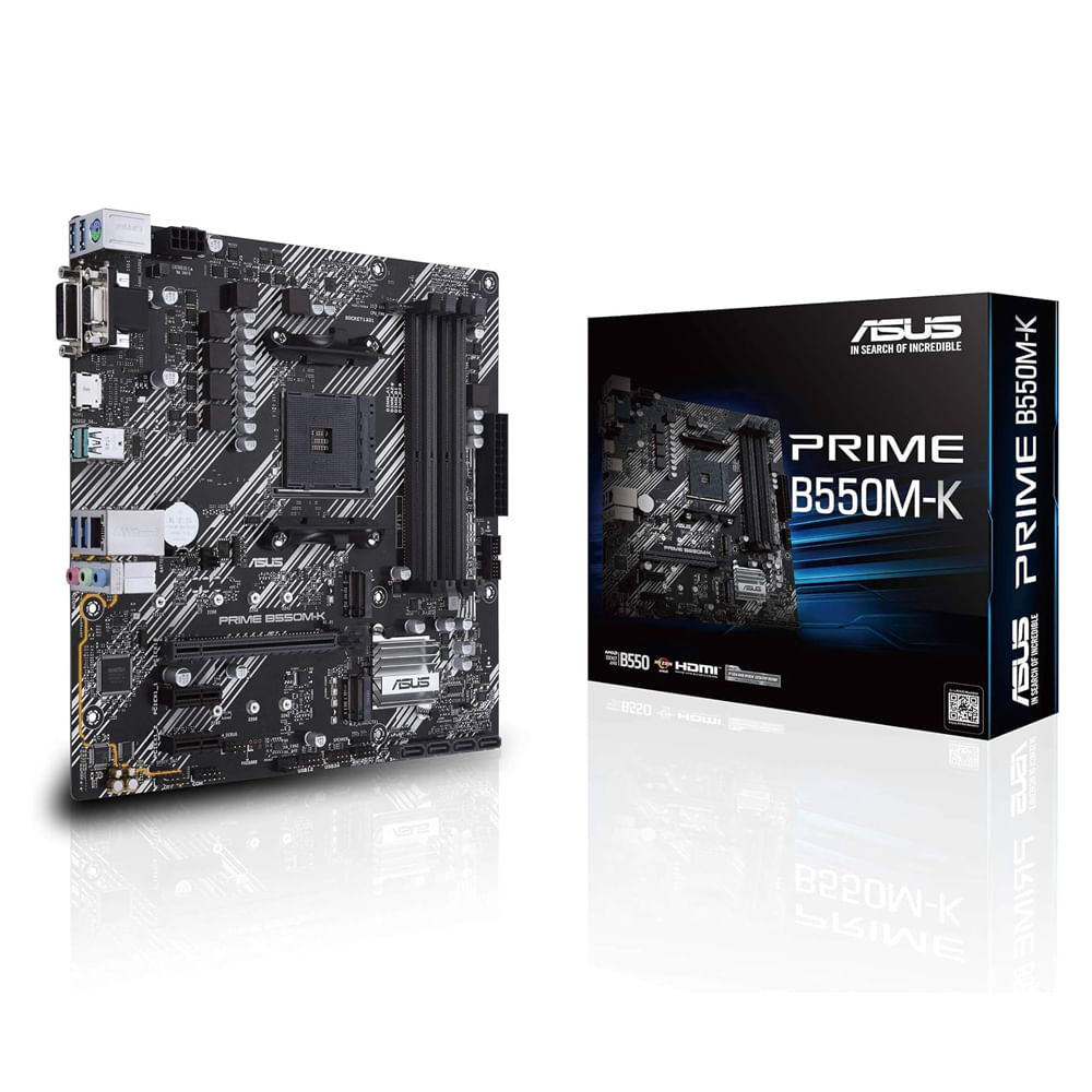 Placa Madre ASUS PRIME B550M-K AM4 mATX para Ryzen - Rendimiento Óptimo y Conectividad Avanzada