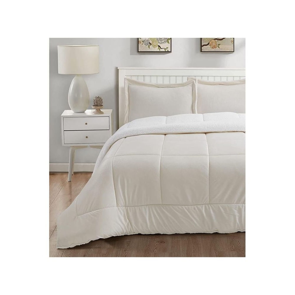 Edredón Sherpa Hueso KING