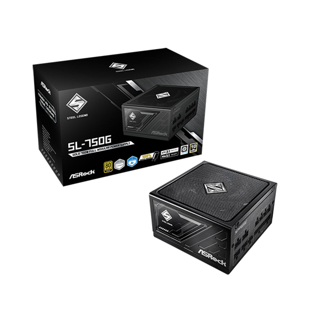 Fuente de alimentación Asrock SL-750G 750W ATX 80 Plus Gold - Eficiencia y alto rendimiento.