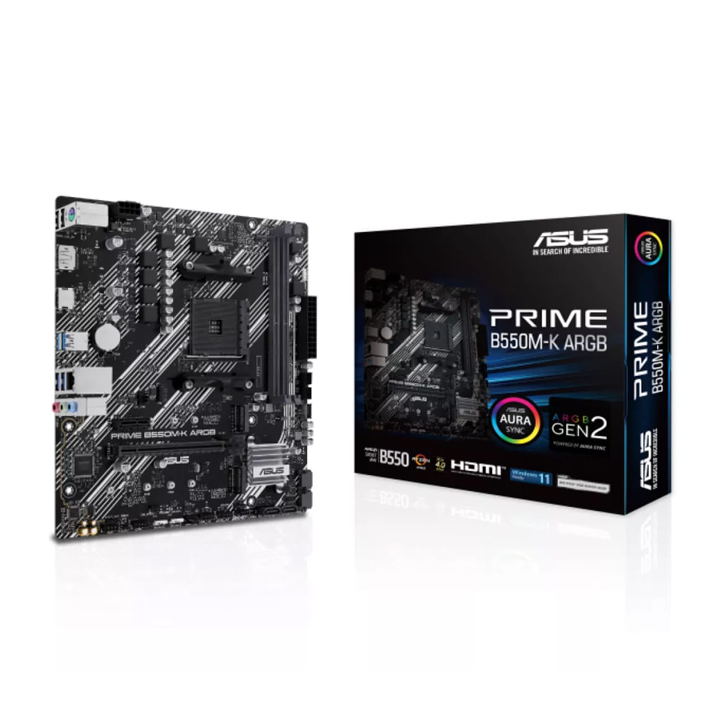 Placa Base ASUS PRIME B550M-K ARGB 2 DDR4 HDMI USB DP - Rendimiento y Estilo Compacto