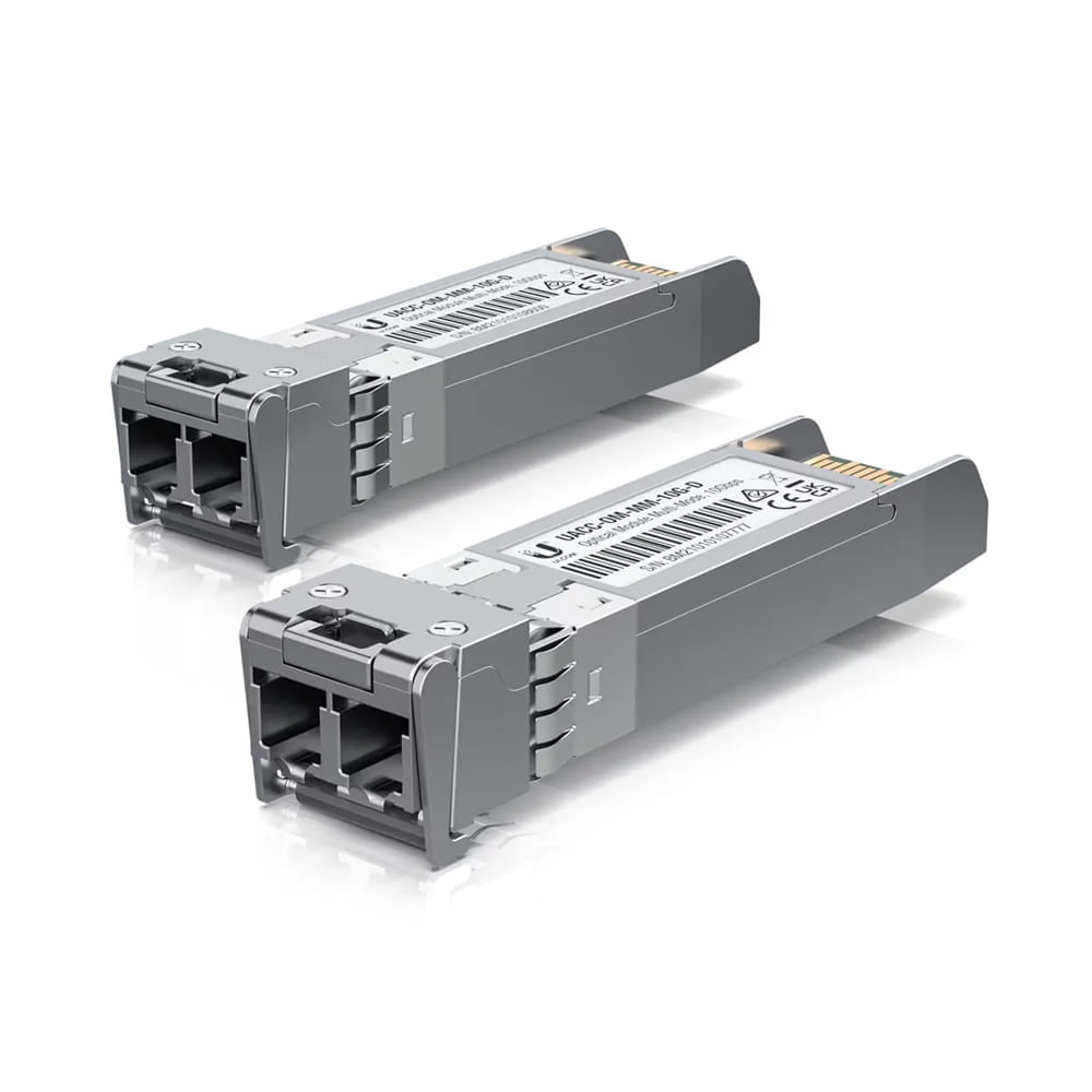 Módulo SFP Ubiquiti 10GbE LC Múltiples Modos hasta 300m - Paquete de 2 Transceptores