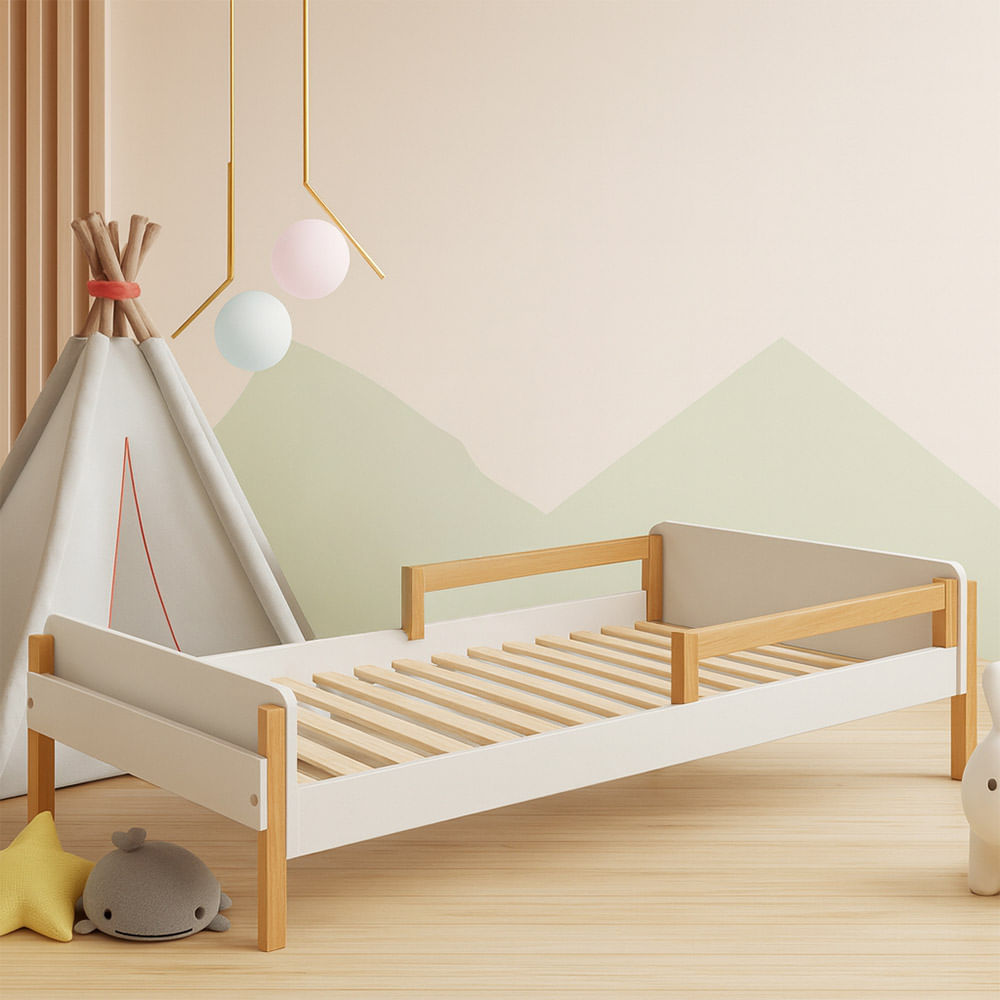 Cama Montessori Evolutiva Vele Plaza y Media con Librero