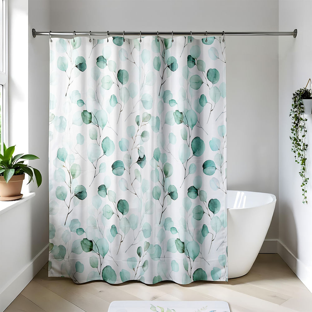 Cortina de ducha Peva 180x180cm Acuarela Moderna Orange