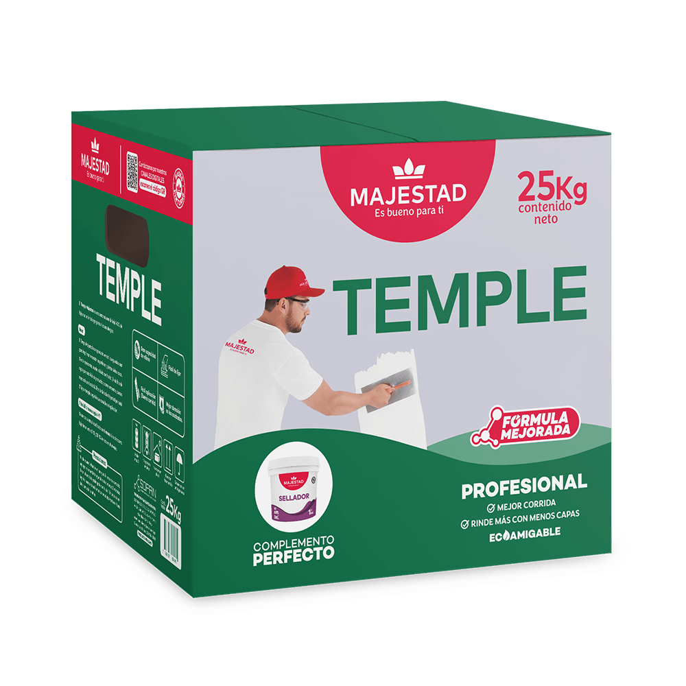 Temple Majestad Caja 25 Kg Blanco Mate Profesional