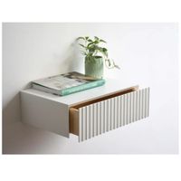 Velador Flotante Jimix color Blanco Acanalado 1 cajón TU MESITA