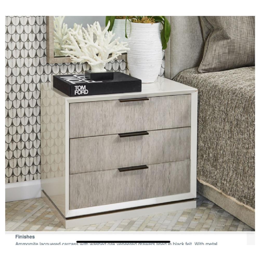 Velador Moderno en Gloss Maverik color Blanco 3 cajones TU MESITA