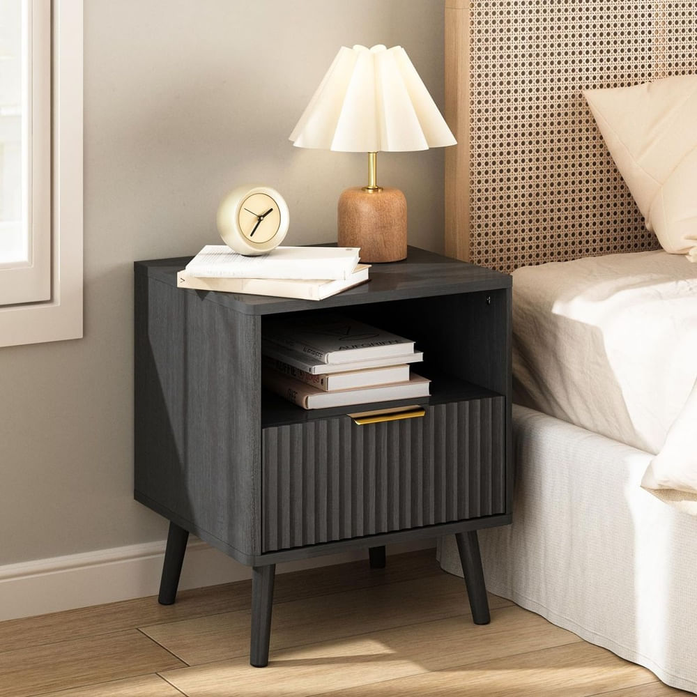 Mesa de Noche Contemporánea Mariel Color Wengue TU MESITA