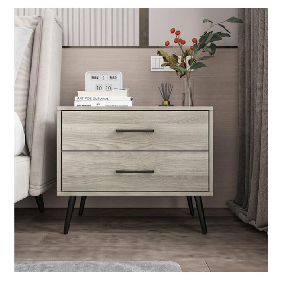 Mesa de Noche Velador Odry color mallorca 2 cajones TU MESITA