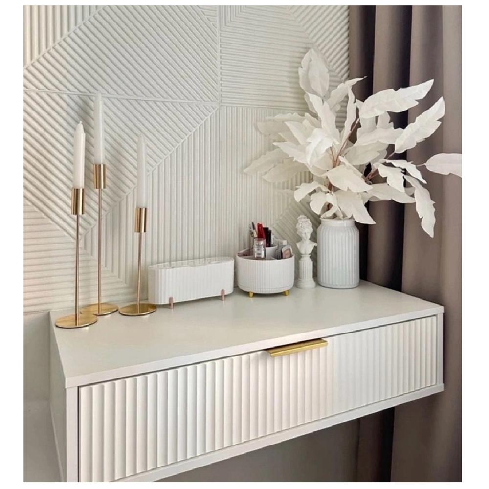 Velador Flotante Saori color Blanco Acanalado 1 cajón TU MESITA