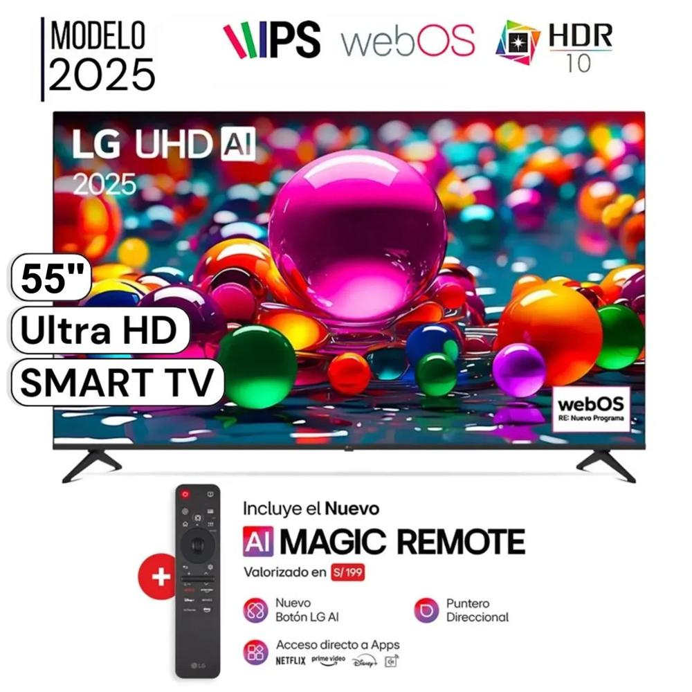 Televisor LG 55"" LED UHD 4K Smart TV ThinQ AI 55UA8000PSB + Magic Remote