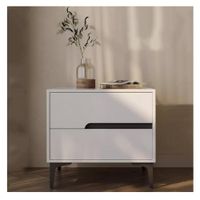 Moderna Mesa de Noche Lucila color Blanco 2 cajones TU MESITA